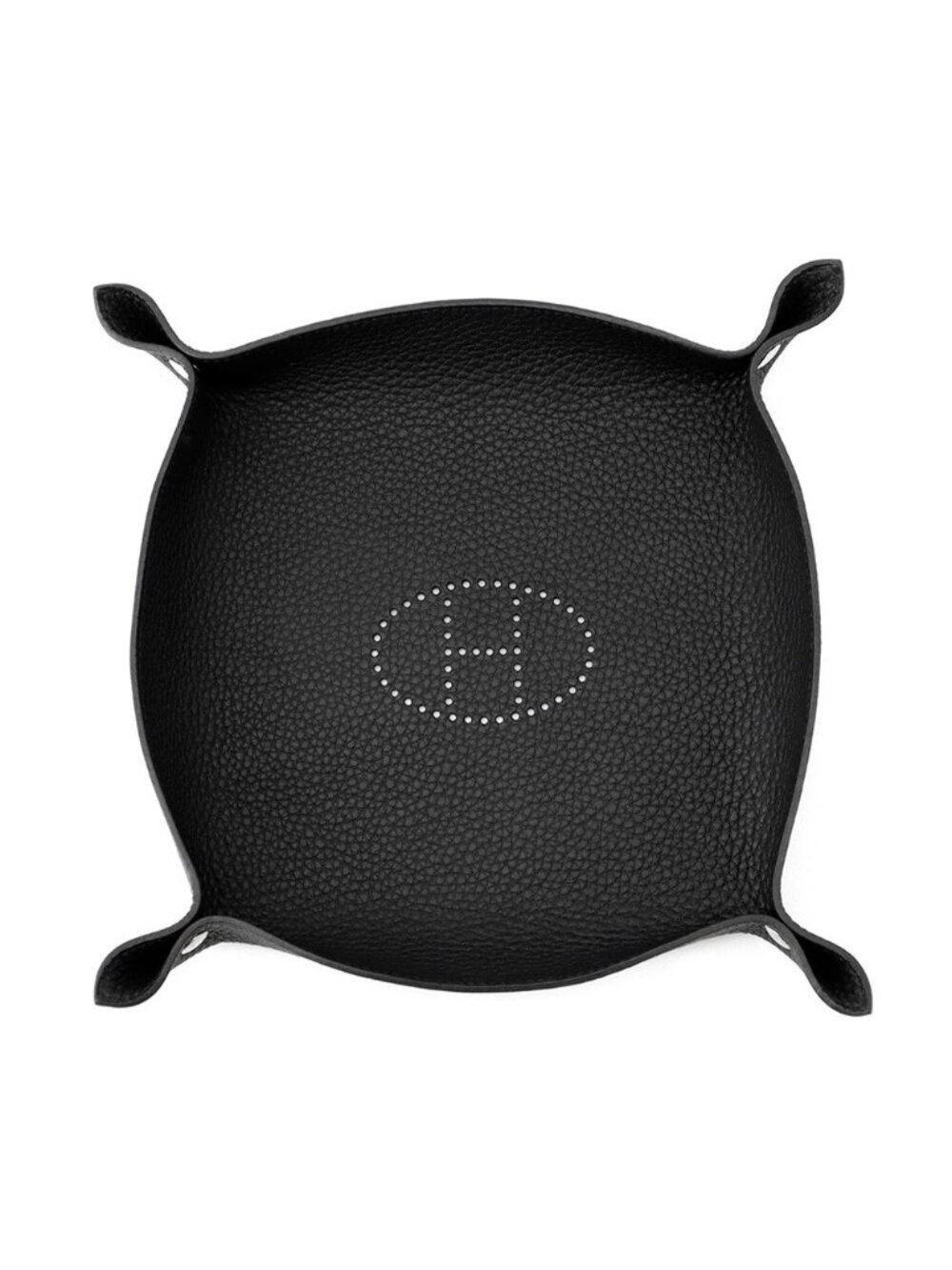 Hermes Tray Vide Poche Mises Et Relances H Evelyne Black Silver Taurillon